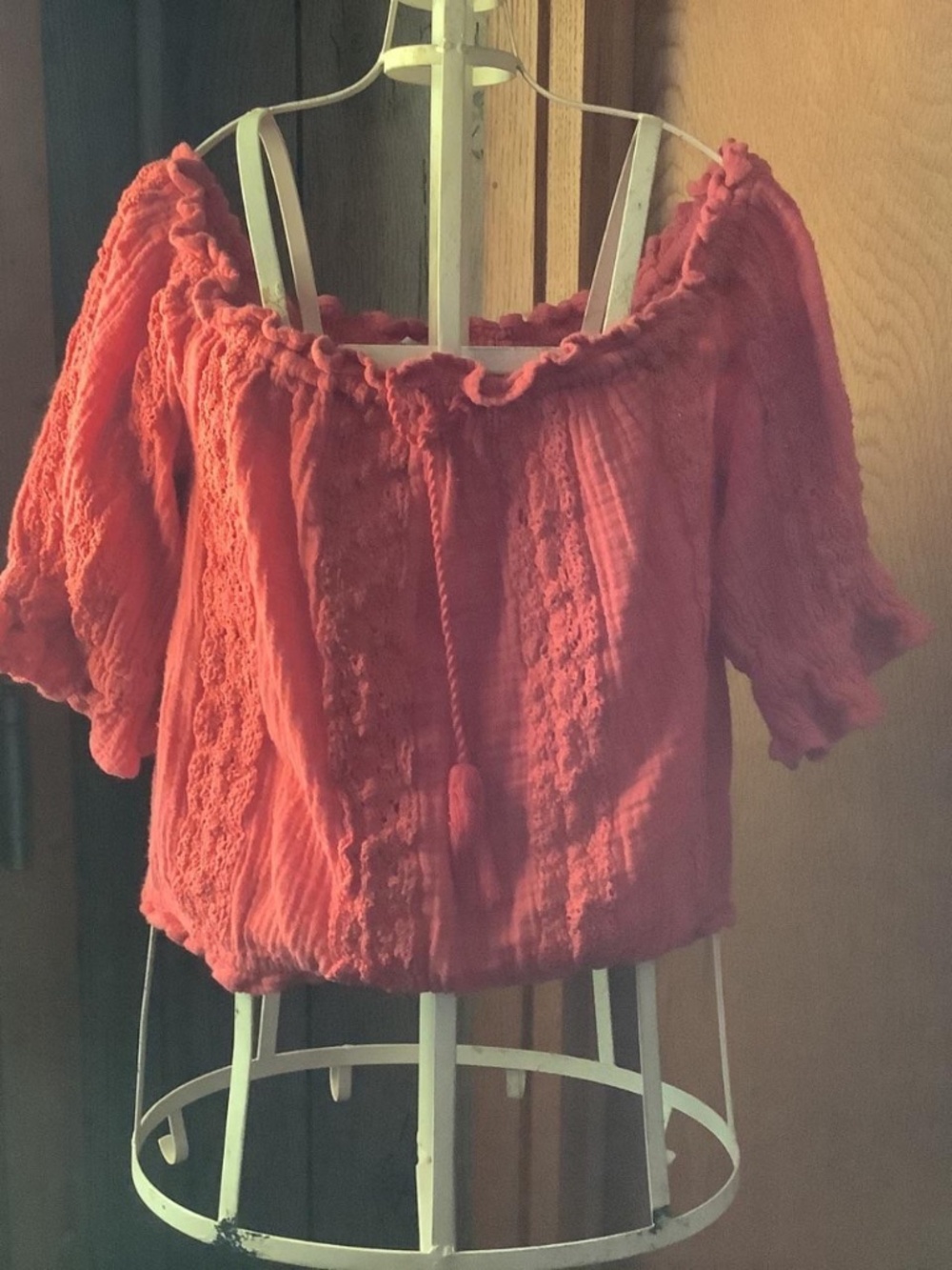 Reddish American Eagle Off Shoulder Top